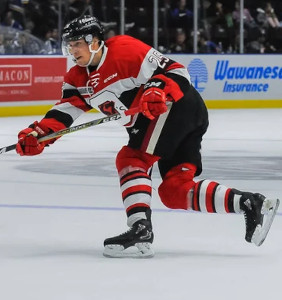 Mathieu Foget with the Ottawa 67's in 2017.